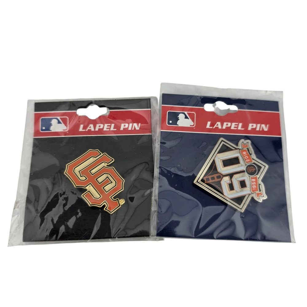 MLB San Francisco Giants Lapel Pin Set 60th Anniversary Logo OS Multi NEW
